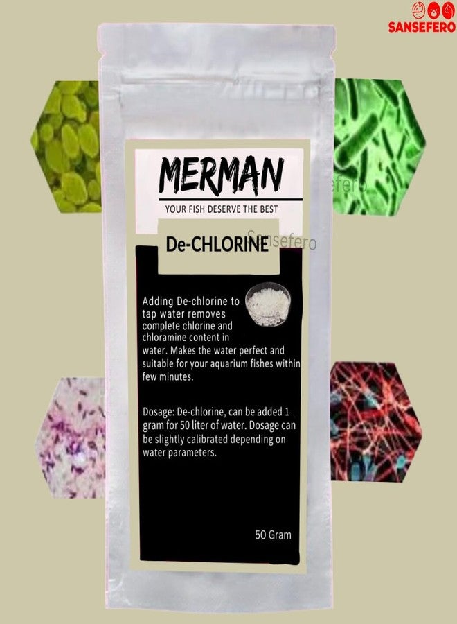 SANSEFERO مزيل الكلور من بريمير بلانتس لأحواض السمك لإزالة الكلور والكلورامين من مياه أحواض السمك للحصول على مياه صحية ونقية (50 غرام مزيل الكلور) - Image 3